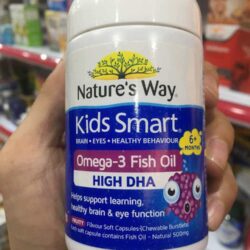 Kẹo dẻo Kids Smart Omega 3 Fish Oil High DHA Fruity 50 viên 5 keo deo kids smart omega 3 fish oil high dha 50 fruity chewable capsules 2347