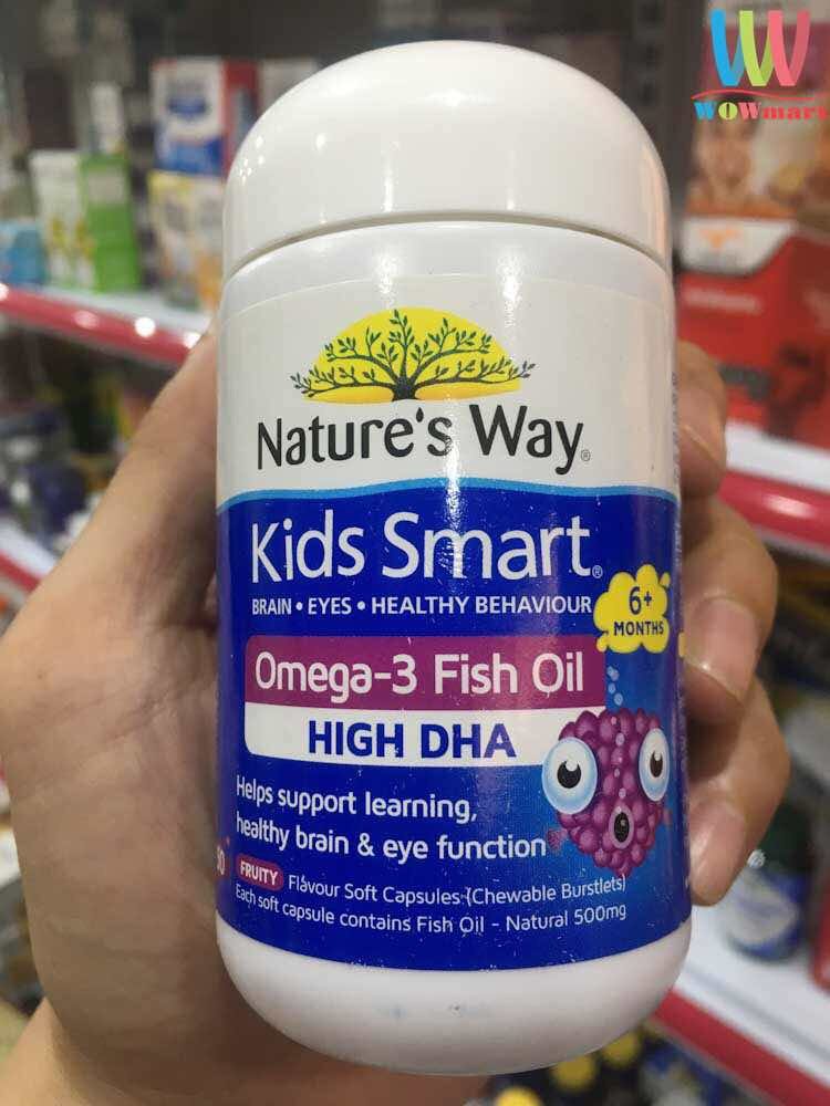 Kẹo dẻo Kids Smart Omega 3 Fish Oil High DHA Fruity 50 viên