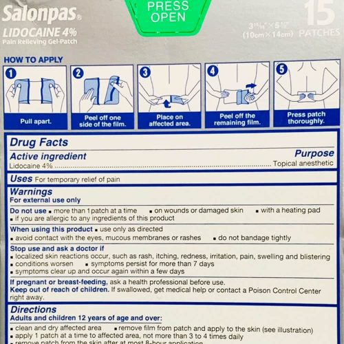 mieng dan salonpas lidocaine giam dau 4 gel patch15 mieng kf