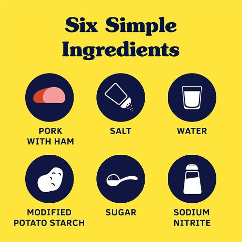 6 thành phần cơ bản để tạo ra Spam: thịt lợn với giăm bông, muối, nước, tinh bột khoai tây, đường, sodium nitrite.