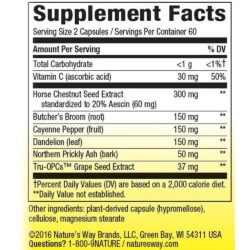 Viên giảm giãn tĩnh mạch Nature's Way Leg Veins 120 viên 9 vien nang chay giam gian tinh mach natures way leg vein 120 vien k