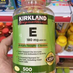 Viên Vitamin E nắp đỏ Kirkland Signature Vitamin E 400 IU 500 viên 5 vien vitamin e lam dep da kirkland signature vitamin e 400 iu 500 vien n1 1