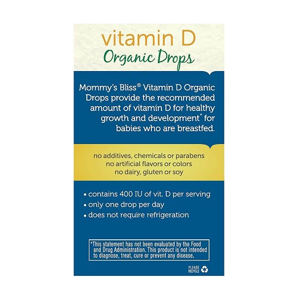Vitamin D dành cho trẻ sơ sinh Mommy’s Bliss Organic Drops 3.24ml