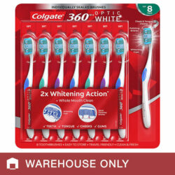 Bàn chải đánh răng Colgate 360 Optic White Vĩ 8 cây 4 ban chai danh rang colgate 360 optic white 8 cai1