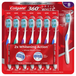 Bàn chải đánh răng Colgate 360 Optic White Vĩ 8 cây 5 ban chai danh rang colgate 360 optic white 8 cai2