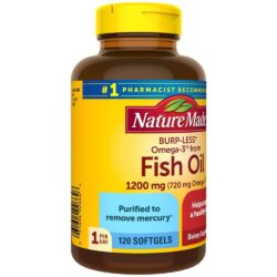Dầu cá Nature Made Fish Oil 1200mg 720mg Omega-3 120 viên (Burp-Less) 5 dau ca nature made fish oil 1200mg 720mg omega 3 120 vien knwa