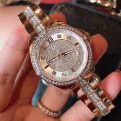 dong ho nu bulova crystals womens 98l229 quartz rose gold tone bracelet 1