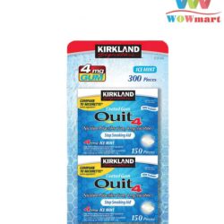 Kẹo cai t.huốc lá Kirkland Signature Quit 4 Gum Ice Mint 150 viên x2 hộp