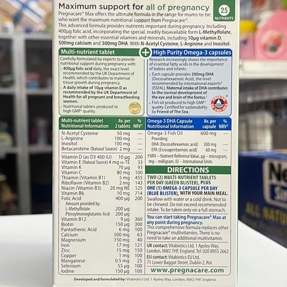 Vitamin cho bà bầu của Anh Vitabiotics Pregnacare Max 84 viên - Ảnh 6
