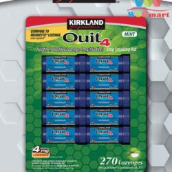 Kẹo dòn cai t.huốc lá Kirkland Signature Quit 4 Lozenge Mint 27 viên x10 ống