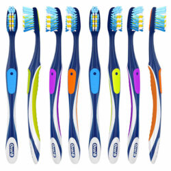 Bàn chải đánh răng Oral-B Cross Action Advanced Vĩ 8 cây (Soft) 9 Oral B Cross Action Advanced Toothbrush with Bacteria Guard Bristles 8 pack