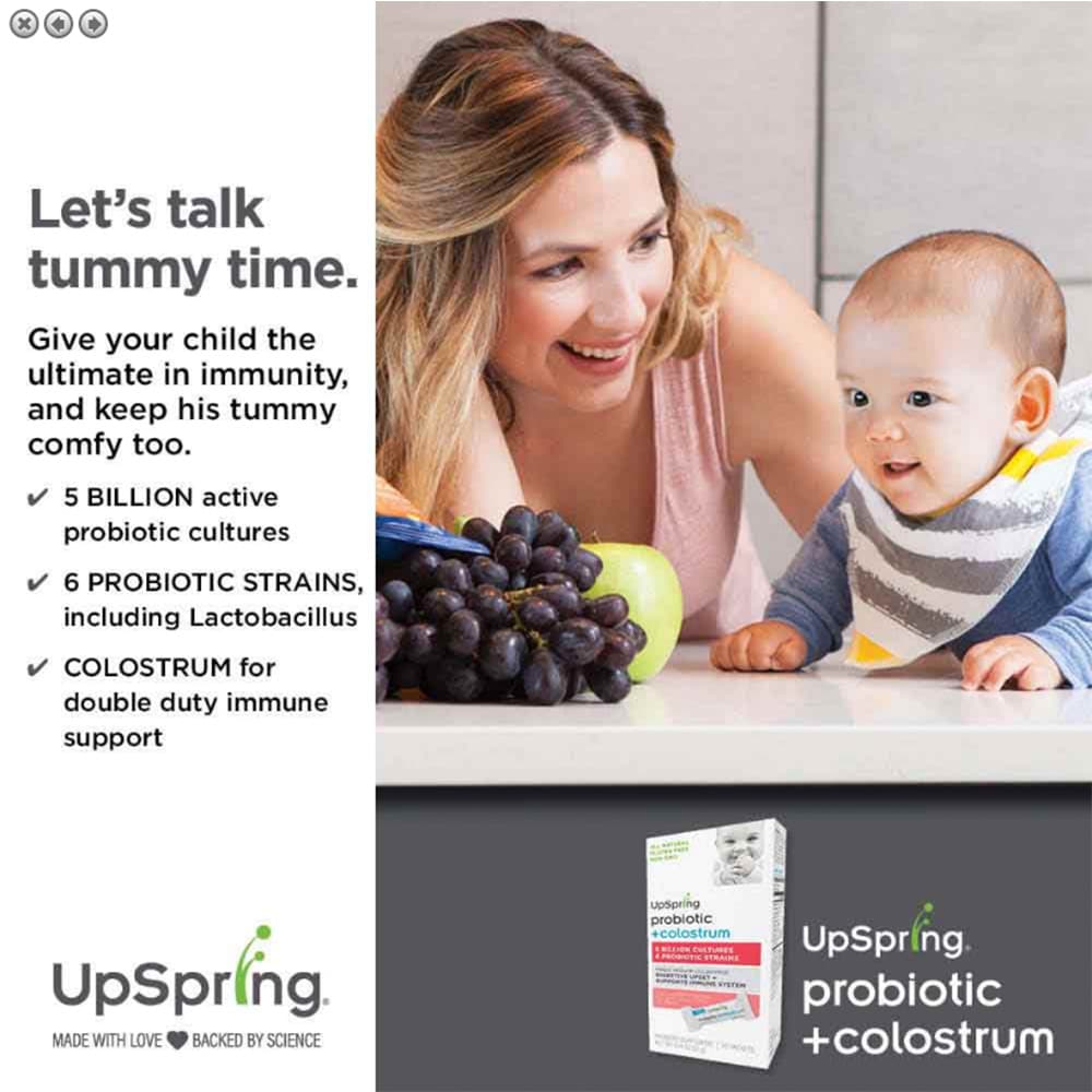 Men vi sinh và sữa bò non UpSpring Probiotics +Colostrum 30 gói