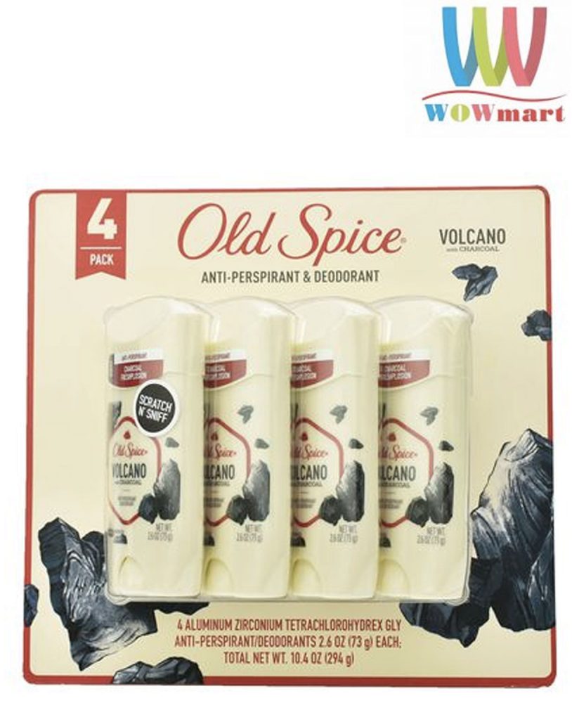 Lăn khử mùi nam Old Spice Volcano with Charcoal Anti Perspirant 73gx4