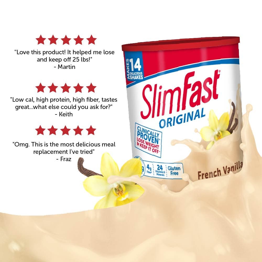 Sữa bột Slimfast Original Pháp hương Vani 364g