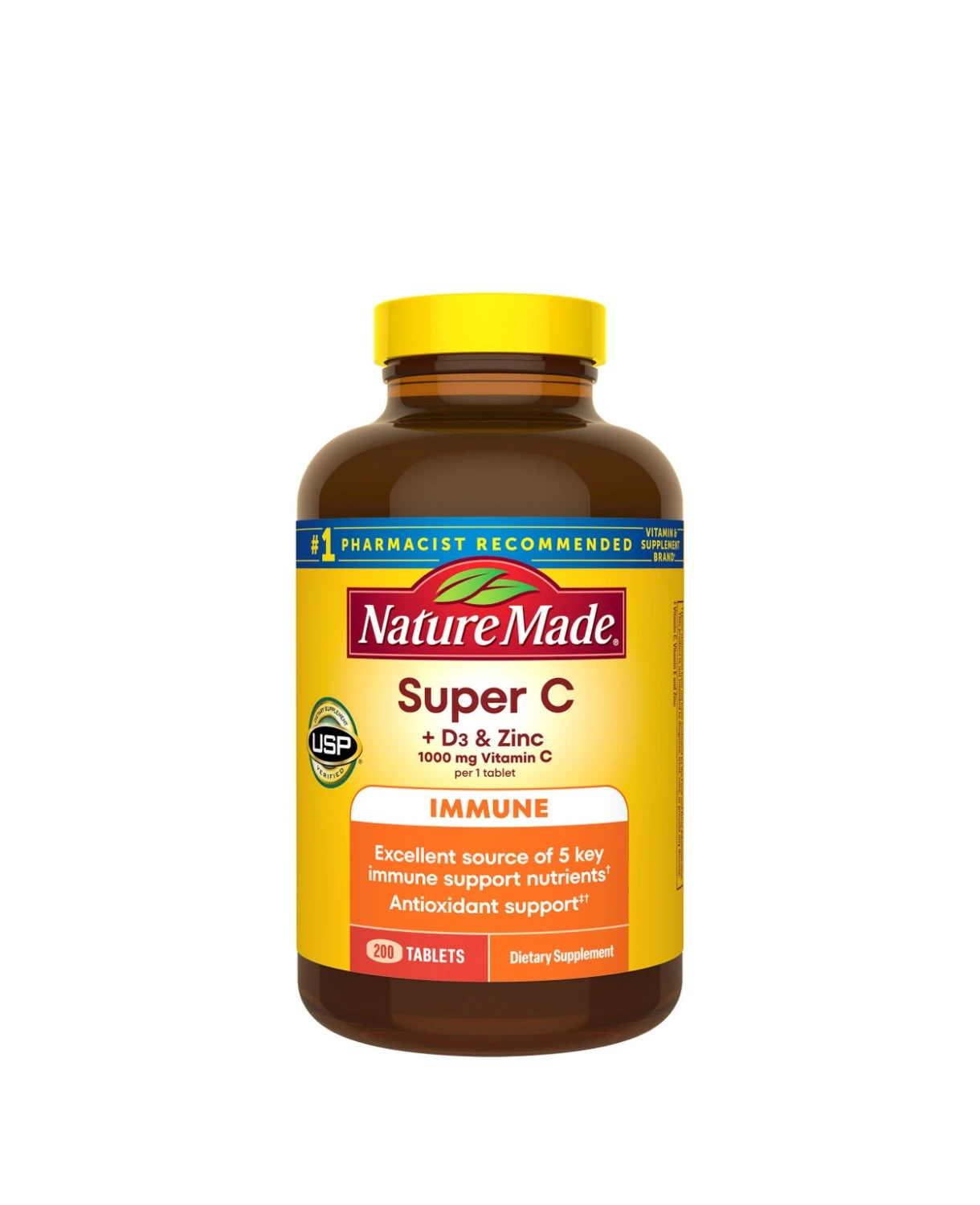 Viên Super C tăng cường hệ thống miễn dịch Nature Made Super C 200 Tablets