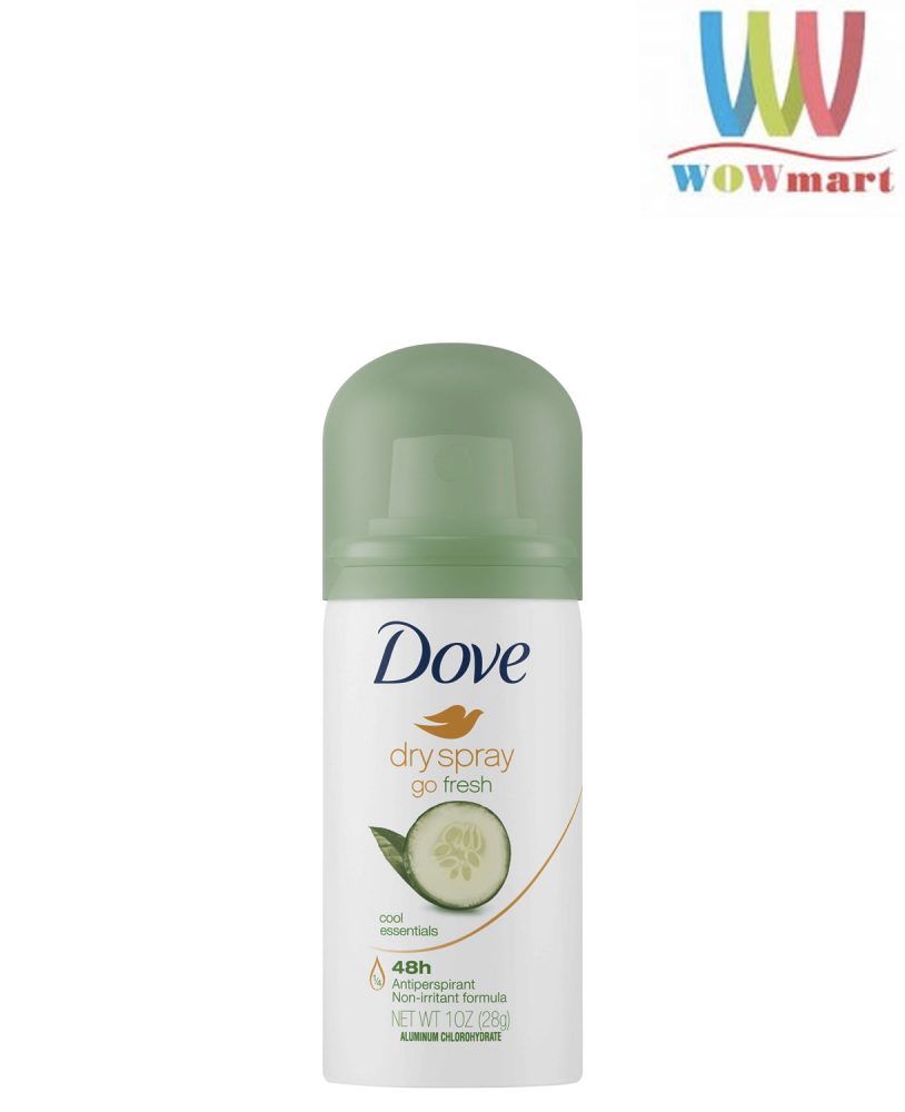 Xịt khử mùi Dove dưa leo Dove Advanced Care Cool Essentials 28g
