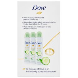 Xịt khử mùi mồ hôi Dove Go Fresh Cool Essentials Dry Spray Set 107g x3 5 xit khu mui mo hoi dove go fresh cool essentials dry spray set 3x 107g 1
