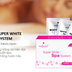 Bộ kem tắm trắng Sakura Super White Spa System 5 bo kem tam trang 5 in 1 sakura super white spa system1