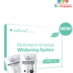 Bộ kem tắm trắng Sakura Multivitamin & Herbals Whitening System