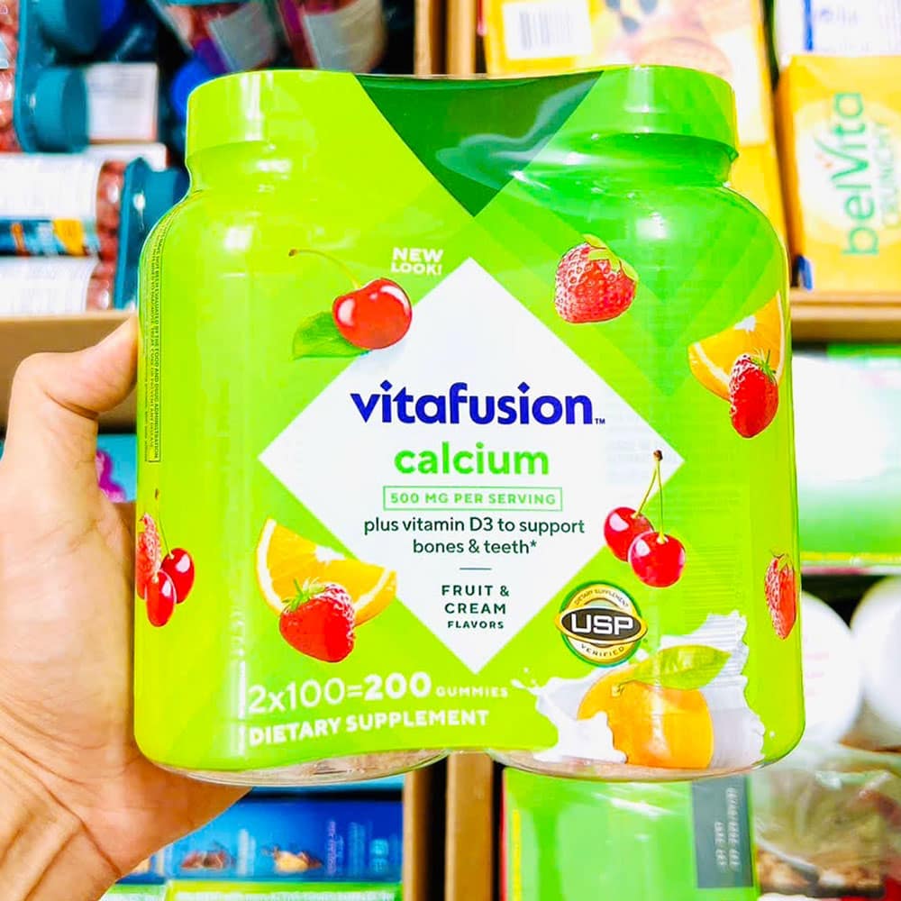 Kẹo dẻo bổ sung Canxi Vitafusion Calcium + D3 500mg 100 viên x2 3 Kẹo dẻo bổ sung Canxi Vitafusion Calcium + D3 500mg 100 viên x2 - Ảnh 3