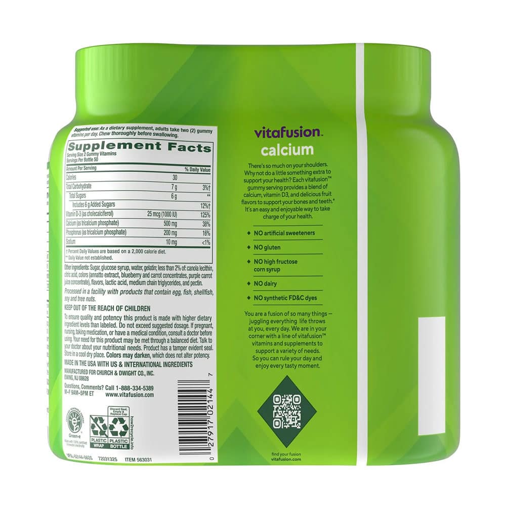 Kẹo dẻo bổ sung Canxi Vitafusion Calcium + D3 500mg 100 viên x2 4 Kẹo dẻo bổ sung Canxi Vitafusion Calcium + D3 500mg 100 viên x2 - Ảnh 4