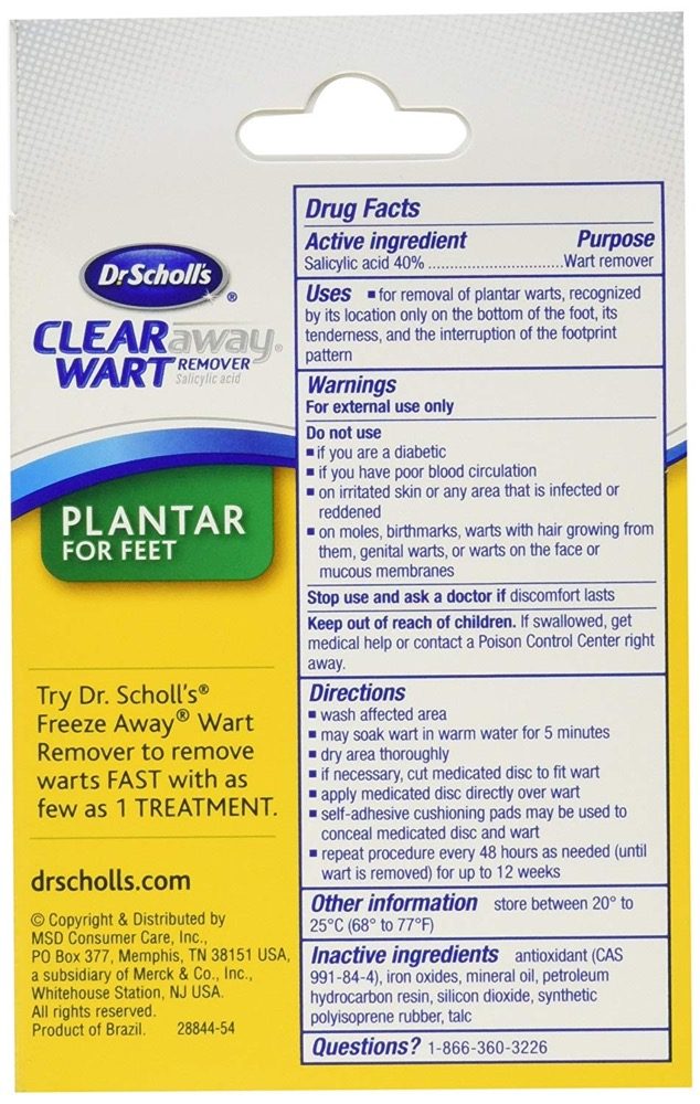 Miếng đệm loại bỏ mụn cóc Dr. Scholl’s Clear Away Wart Remover Plantar 24 miếng