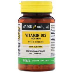 Viên uống bổ sung năng lượng B12 Mason Natural Vitamin B12 1000mcg 100 viên 9 vien uong bo sung nang luong b12 mason nautural vitamin b12 1000mcg 100 vien b