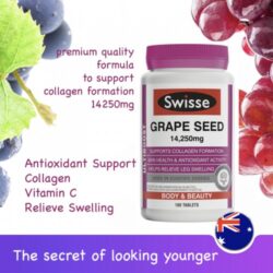 Viên uống chống Oxy hóa Swisse Grape Seed 14,250mg 180 viên 4 vien uong chong oxi hoa swisse grape seed 14 250mg 180 vien1