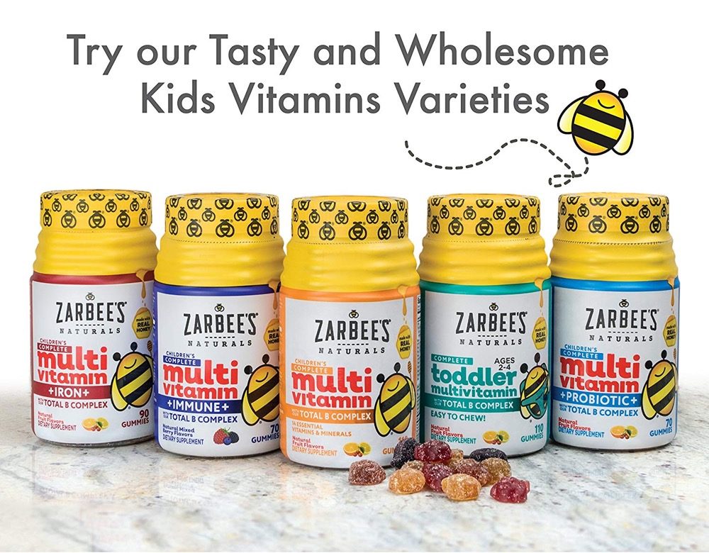 Kẹo dẻo bổ sung đa vitamin cho trẻ Zarbee’s Toddler Multivitamin Tolal B Complex 110 viên