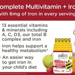 Kẹo dẻo bổ sung đa vitamin cho trẻ Zarbee's Multivitamin Total B Complex Iron 90 viên 9 Keo deo bo sung da vitamin tre Zarbees Multivitamin Total B Complex 90 vien 4