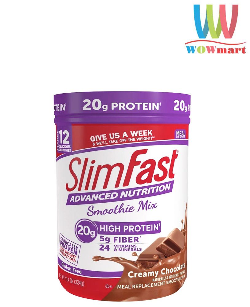 Sữa bột giảm cân giàu Protein Slimfast Advanced Nutrition Cream Chocolate 342g