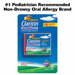 Viên nhai chống dị ứng cho bé Claritin Chewables 5 mg Non-Drowsy 24 Hour 50 viên (Grape) 6 Vien chong di ung cho be Claritin Chewables 5 mg Non Drowsy 24 Hour 50 vien2