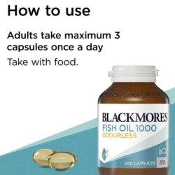 Dầu cá không mùi Blackmores Odourless Fish Oil 1000mg 200 Capsules 14 dau ca blackmores odourles 1000 200 vien kf