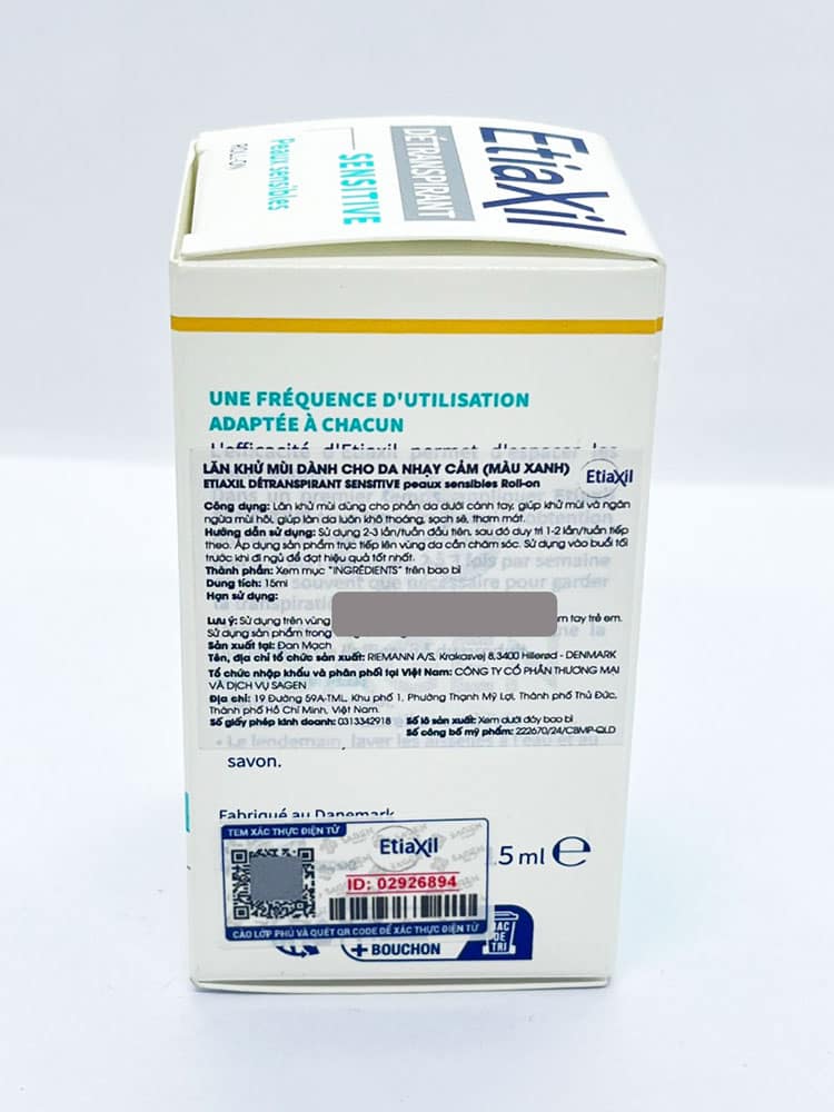 Lăn khử mùi hôi nách dành cho da mẫn cảm Etiaxil Détranspirant Sensitive (Xanh) 5 Lăn khử mùi hôi nách dành cho da mẫn cảm Etiaxil Détranspirant Sensitive (Xanh) - Ảnh 5