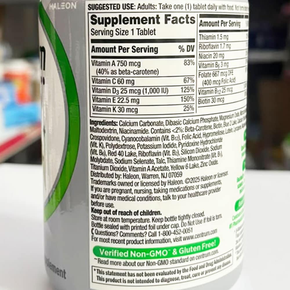 Vitamin dành cho người trên 50 tuổi Centrum Silver Adults 50+ 220 viên - Ảnh 4