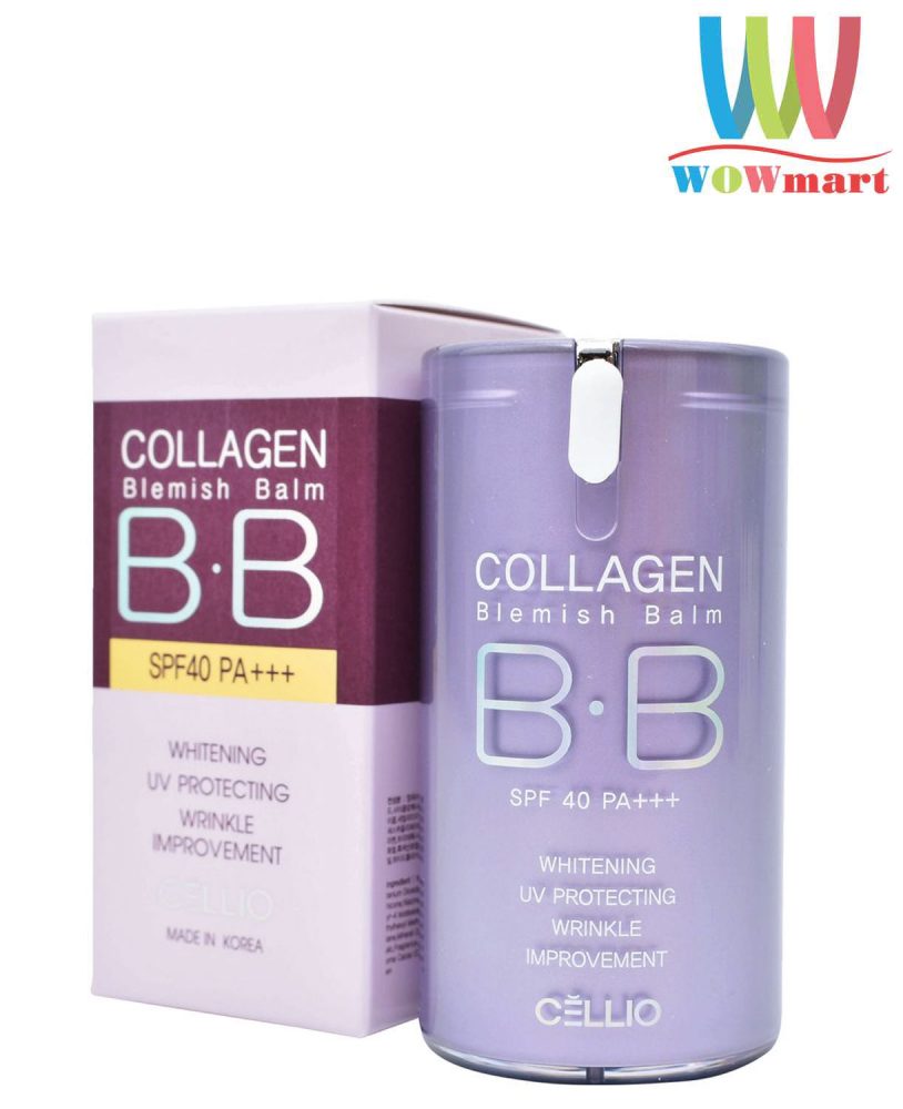 Kem nền chống nắng BB Collagen Blemish Balm Cellio SPF40 PA+++ 40ml