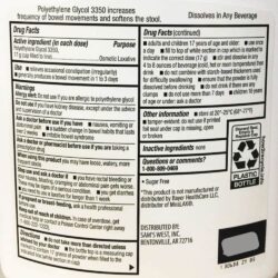 Hỗ trợ nhuận tràng, táo bón Member's Mark ClearLax 510g 7 ho tro nhuan trang tao bon members mark clearlax 510g 251224 kc