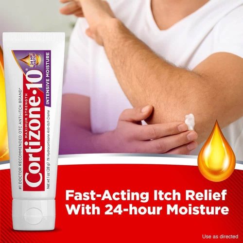Kem bôi chàm, vẩy nến, dị ứng Cortizone 10 Intensive Moisture Creme 28g 11 kem boi cham vay nen di ung cortizone 10 maximum strength itch relief 28g 301024 ke