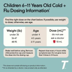 Siro giảm cảm ho cho trẻ 6-11 tuổi Children’s Tylenol Cold + Flu 120ml (Vị Nho) 19 siro giam dau hong va nhay mui tre 6 11 tuoi childrens tylenol pain fever 120ml kna