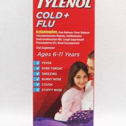 Siro giảm cảm ho cho trẻ 6-11 tuổi Children’s Tylenol Cold + Flu 120ml (Vị Nho) 11 siro giam dau hong va nhay mui tre 6 11 tuoi childrens tylenol pain fever 120ml knd