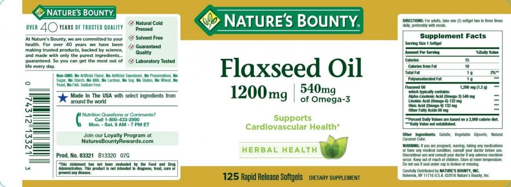 Dầu hạt lanh Nature’s Bounty Flaxseed Oil 1200mg 120 viên