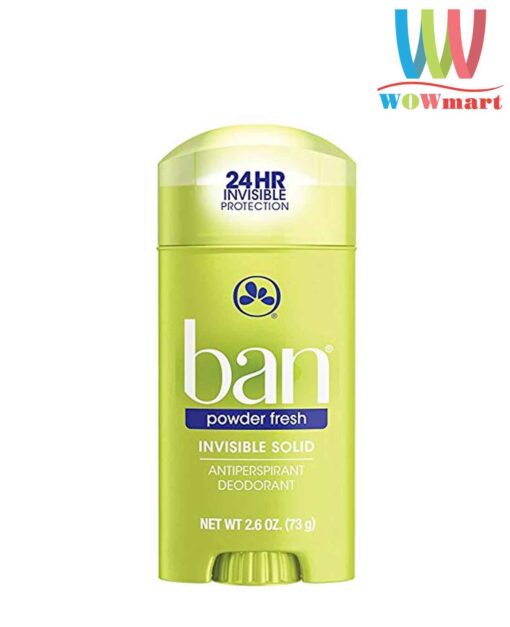 Lăn khử mùi sáp Ban Powder Fresh Invisible Solid 73g