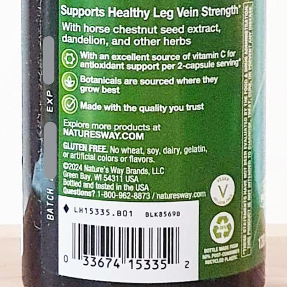 Viên giảm giãn tĩnh mạch Nature's Way Leg Veins 120 viên (Mẫu Mới) 7 Viên giảm giãn tĩnh mạch Nature's Way Leg Veins 120 viên (Mẫu Mới) - Ảnh 7