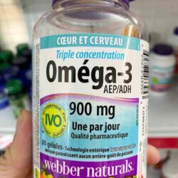 Dầu cá Webber Naturals Triple Strength Omega-3 900mg EPA/DHA 80 viên 10 Dau ca Webber Naturals Triple Strength Omega 3 with CoQ10 900mg 80 vien 0028