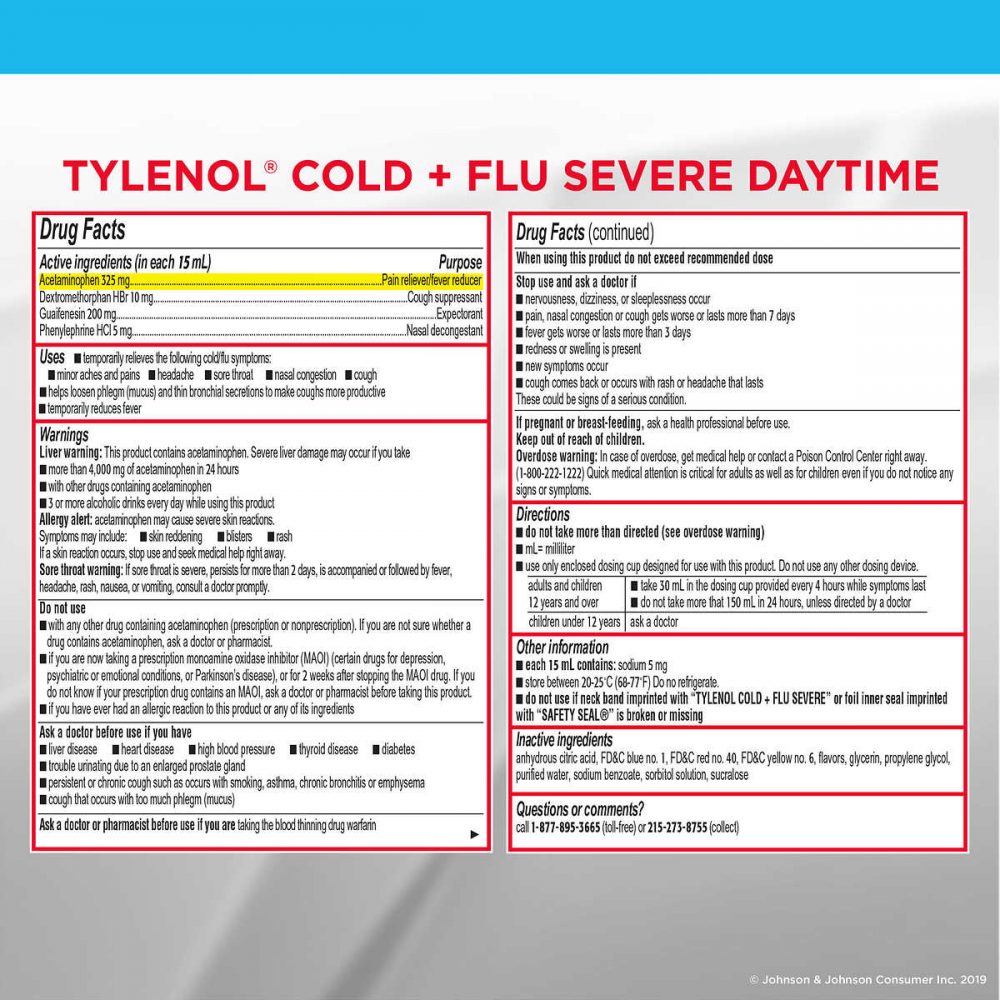 Siro giảm đau hạ sốt Tylenol Cold + Ful Severe 240ml x3