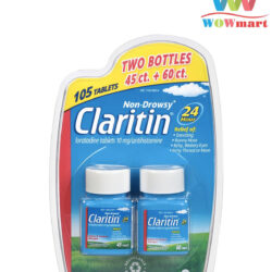 Hỗ trợ cảm cúm, sổ mũi Claritin Antihistamine Non-Drowsy Loratadine 10mg 105 viên