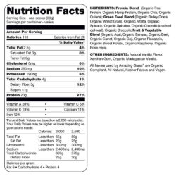 bot protein huu co amazing grass protein superfood 341g huong vani kf