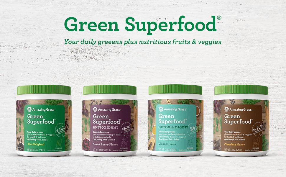 Bột siêu thực phẩm chống lão hoá Amazing Grass Green Superfood Antioxidant 105g 15 gói