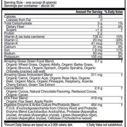 bot sieu thuc pham xanh amazing grass green superfood 240g vi socola kd