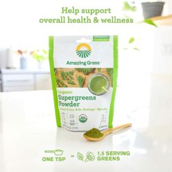 bot thuc pham xanh huu co amazing grass organic supergreens powder 150g ka